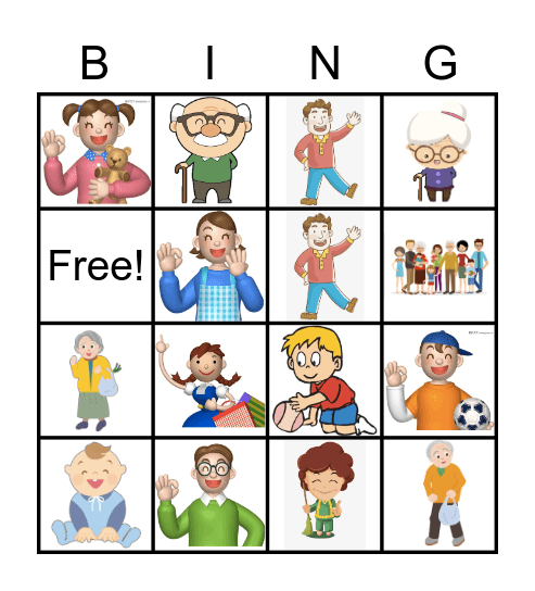 Family 家人 Bingo Card