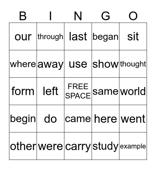 Bradley Bingo Card