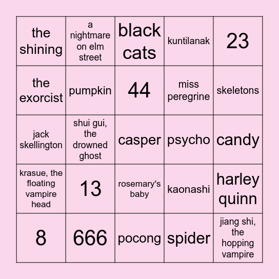 ᓚᘏᗢ Bingo Card