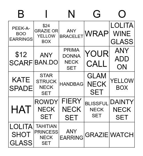 MIA'S MIRROR BINGO ROUND 2 Bingo Card