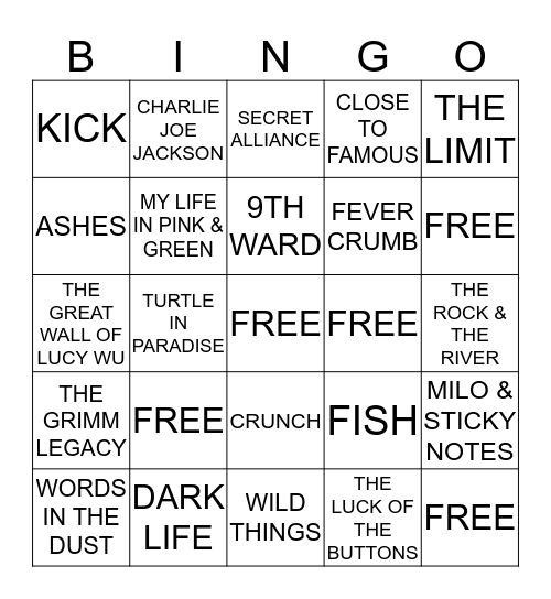 HRRB Practice #3 Bingo Card
