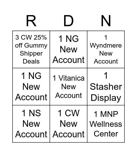 FL RDN Bingo Card