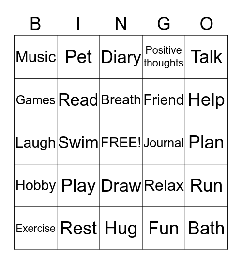 Turn STRESS into SUCCESS BINGO Card