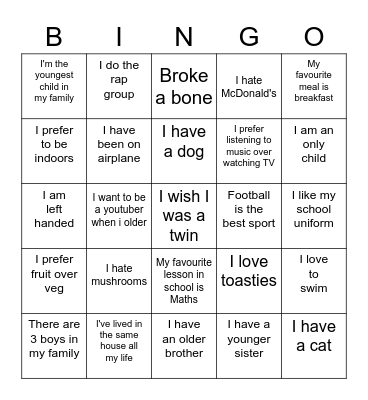 The Hut Bingo Card