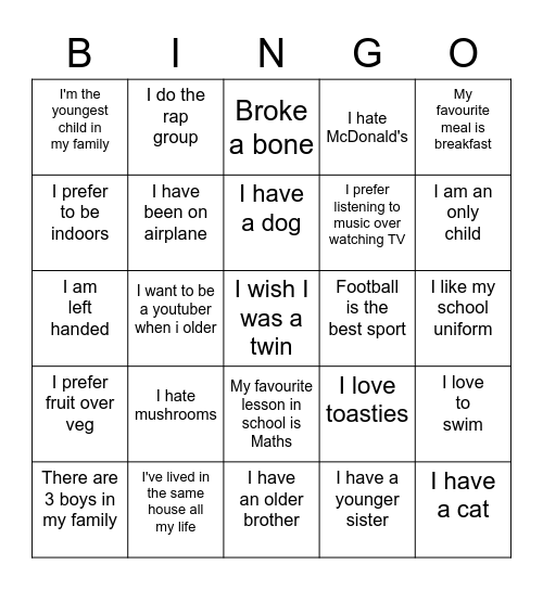 The Hut Bingo Card