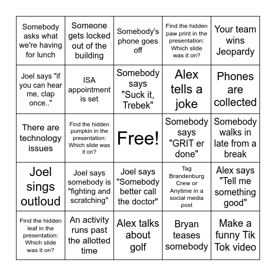 Q3 BINGO Card