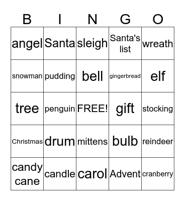 Christmas BINGO Card