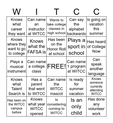 WITCC Bingo Card