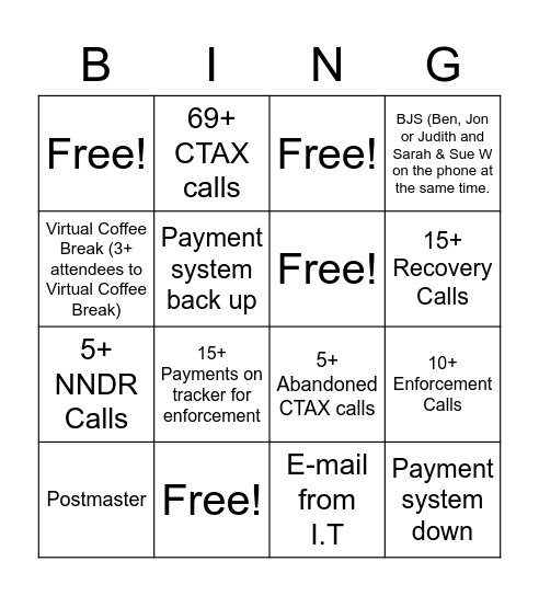 RBAS Bingo Card
