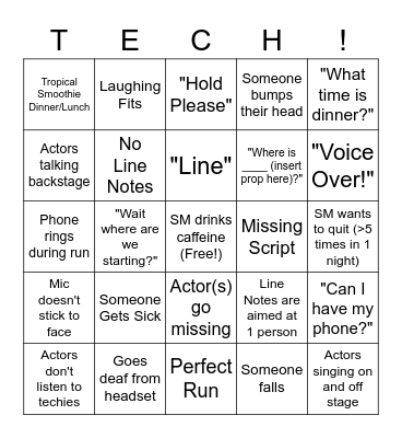 Tech Week Bingo Card