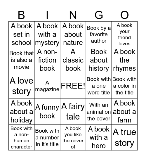 Book Bingo Card