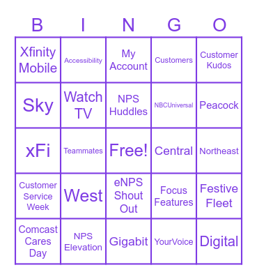 Customer Service Week 2021 Bingo Card