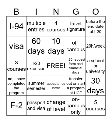 Bingo Card