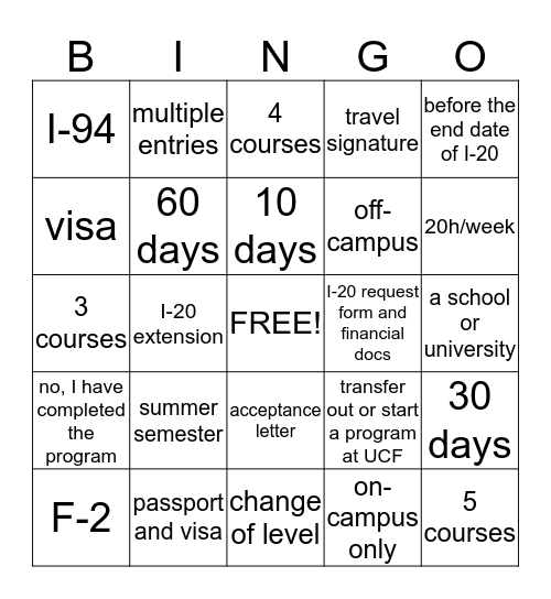 Bingo Card