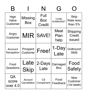 SB Bingo Card