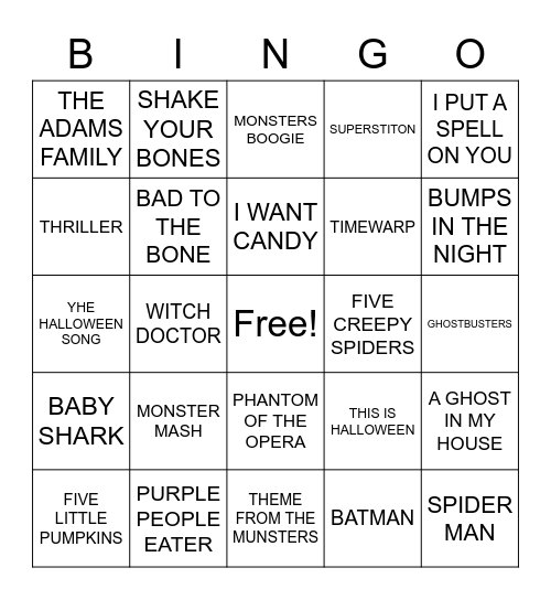 halloween 2021 Bingo Card