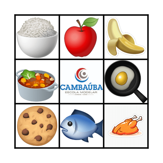 CAMBAÚBA - FOOD (1º ANO) Bingo Card