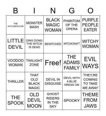 SPOOKY Bingo Card
