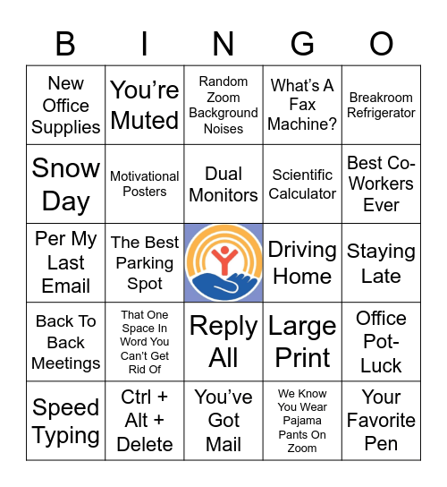 Just Another Day At Work 2021 United Way Fundraiser Bingo Card