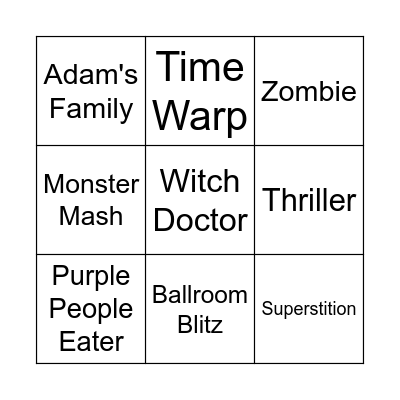 Halloween Bingo Card