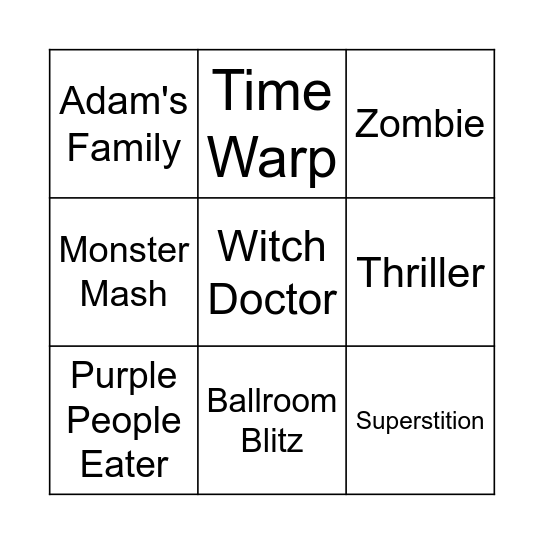 Halloween Bingo Card