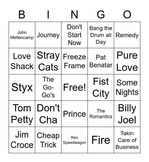 Singo Bingo 10/7 Bingo Card