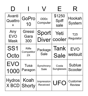 Divers Bingo Card