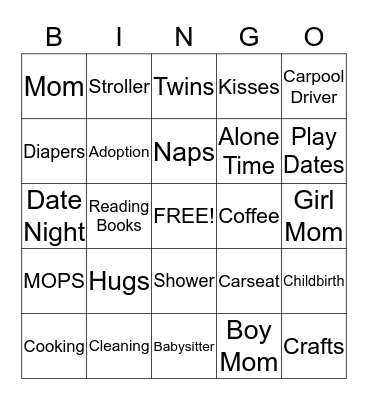 CELEBRATE MOMS Bingo Card