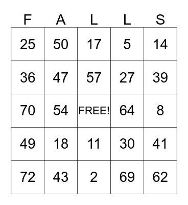 WORK PLACE SAFETY Bingo Card