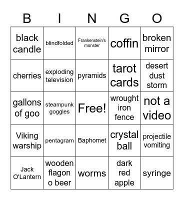 Spooky Bingo Card