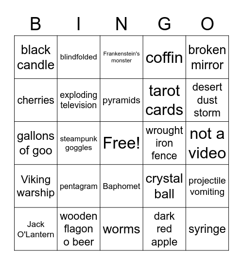 Spooky Bingo Card