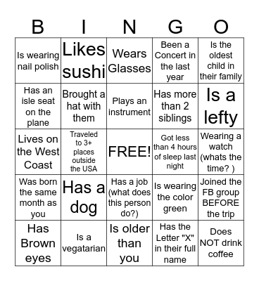 Birthright SA-32-50 Bingo Card