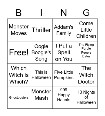 Halloween Bingo Card