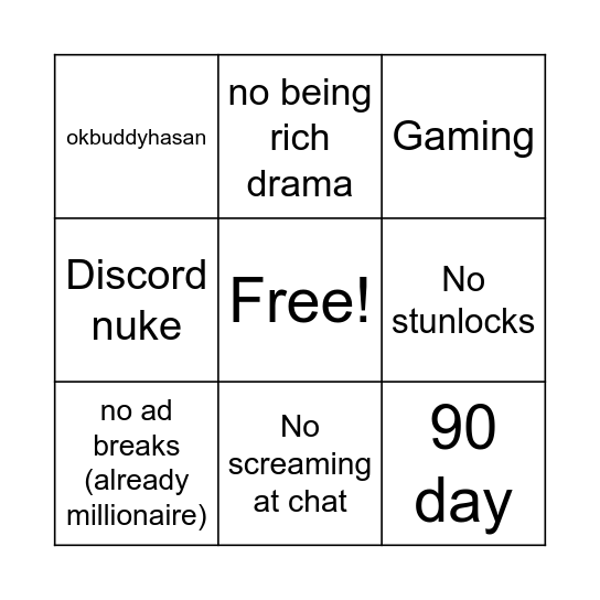 Azan Bingo (Impossible) [as a millionaire] Bingo Card