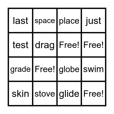 October 18th Spelling Word Bingo Card