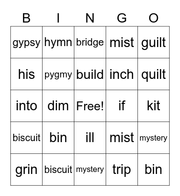 Sounds Write Extended Code Unit 30 Bingo Card