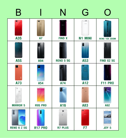 OPPO BINGO !!!!! Bingo Card