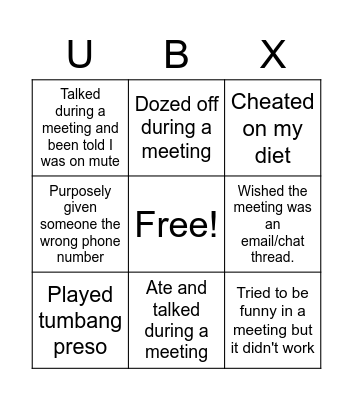Never Have I Ever Bingo Card