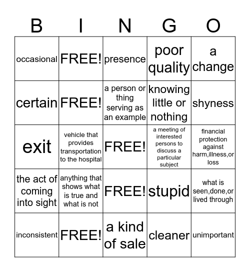 Kearstin's Bingo Card
