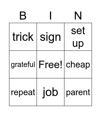 Reading Live Bingo Card