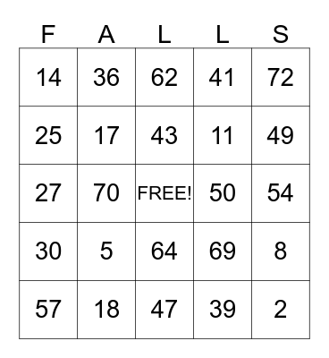WORK PLACE SAFETY Bingo Card