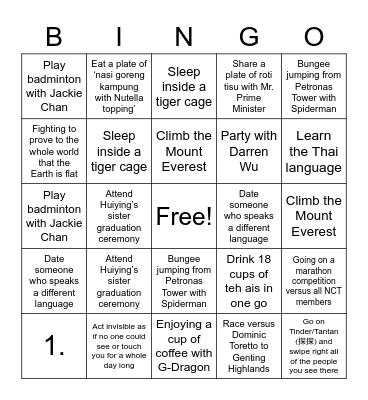 Crystal's Bingo Card