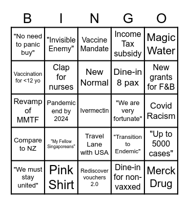 LHL Speech 09Oct! Bingo Card