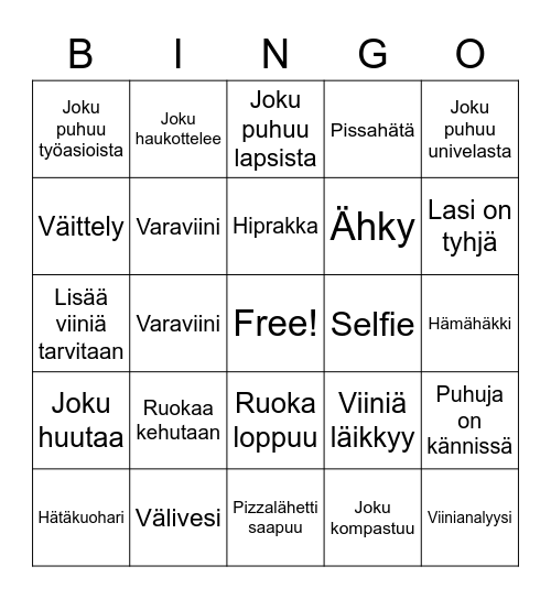 Viinimaja Bingo Card