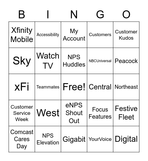 CX Week Bingo! Bingo Card