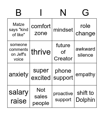 Support meets Matze Bingo Card