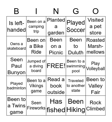 FOCUS Spring Fling Bingo Card
