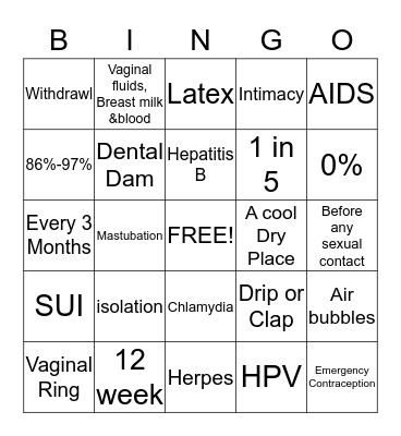 CONDOM BIGNO Bingo Card