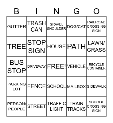 RESIDENTIAL BINGO Card