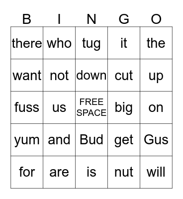 Yum, Yum, Yum Bingo Card